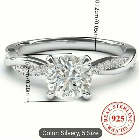 Woman's cubic Zirconia sterling silver stamped 925 - Picture 8 of 10